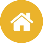 Simple house symbol, yellow background